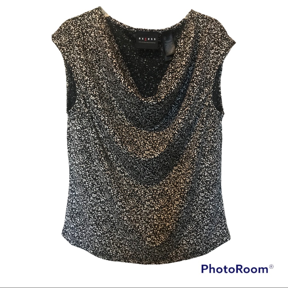 Axcess By Liz Claiborne Company Drape Sleeveless Collar Blouse - Women’s Size S